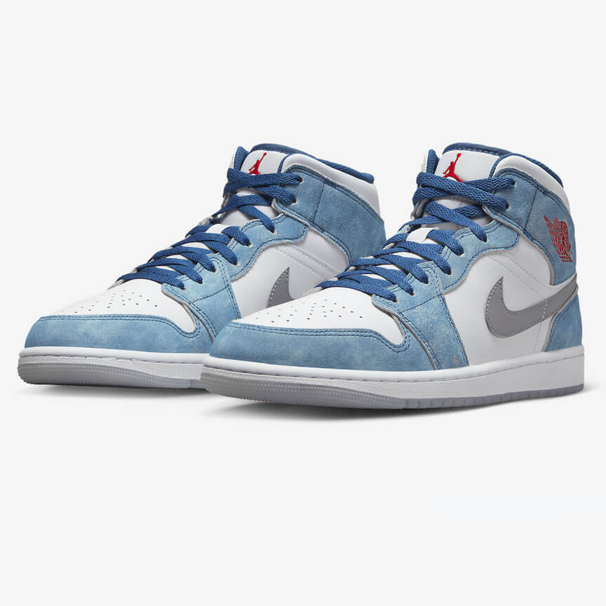 Air Jordan 1 Mid French Blue Fire Red 1