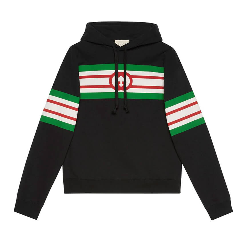 Gucci stripe print hoodie